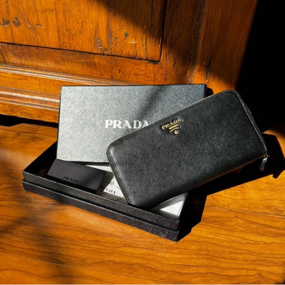 Prada Portafoglio Lampo Saffiano Wallet full inclusion, box-tissue-authenticity - Picture 4 of 12